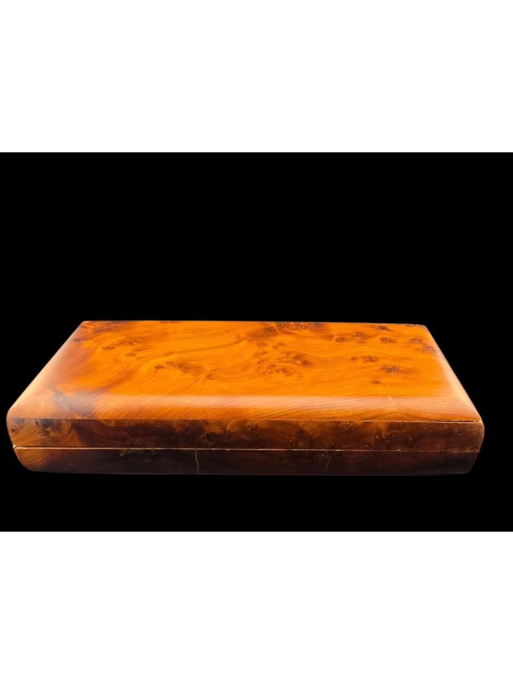 Handmade Moroccan Burlwood Hinged Box Wunderley - Rectangular Keepsake READ